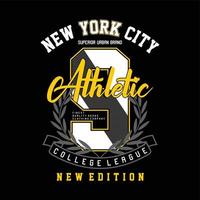 tipografía de diseño ciudad de nueva york para camiseta estampada vector