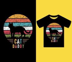 Cat Daddy Tshirt Design. Ready to print for apparel, poster, illustration. Modern, vintage, retro, urban, trendy tee, art, inspirational, creative, lettering t shirt vector. vector