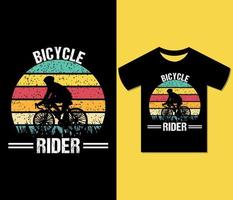 diseño de camiseta de ciclista. listo para imprimir para ropa, afiche, ilustración. camiseta moderna, de moda, colorida, vintage, bicicleta, inspiradora, creativa, vector de camiseta retro.