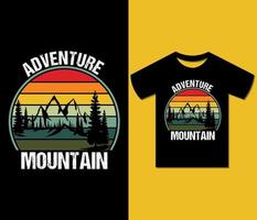 Adventure Mountain T shirt Design. Ready to print for apparel, poster, vibes, rise, silhouette, illustration. Modern, Trendy tee, art, typography, retro t shirt vector. vector