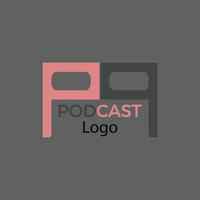 podcast demo editable simple rectangle and rounded shape logo vector illustration design.