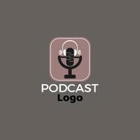 podcast demo editable simple rectangle and rounded shape logo vector illustration design.