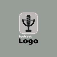 podcast demo editable simple rectangle and rounded shape logo vector illustration design.