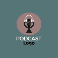 podcast demo editable simple rectangle and rounded shape logo vector illustration design.