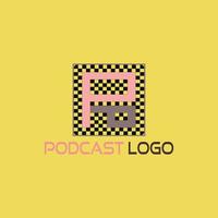 podcast demo editable simple rectangle and rounded shape logo vector illustration design.