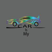 simple car vector design for t shirt use or template