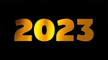 2023 contento nuovo anno nero oro animazione sfondo video