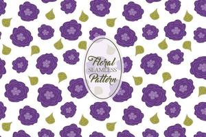 Blooming flowers beautiful purple floral abstract vector seamless repeat pattern
