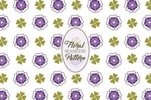 Geometric floral shape purple vector abstract seamless repeat pattern