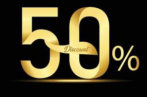 Golden 10 Percent Off discount sale Banner vector