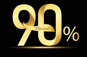 Golden 10 Percent Off discount sale Banner vector