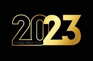 stylish Golden half text line style Inside New Year Text vector