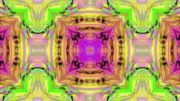 Hintergrund mit mehrfarbigen konzentrischen geometrischen Formen mit kaleidoskopischem Effekt. Mantra-Hintergrund video