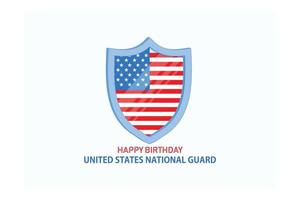 el cumpleaños de la guardia nacional de estados unidos se celebra todos los años el 13 de diciembre, para mostrar aprecio por las guardias nacionales de estados unidos, ilustración moderna de vector plano