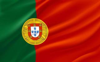 Waving flag of Portugal. 3d vector banner