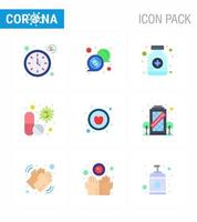 25 Coronavirus Emergency Iconset Blue Design such as medicine medical pills capsule virus viral coronavirus 2019nov disease Vector Design Elements