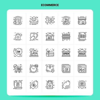 OutLine 25 Ecommerce Icon set Vector Line Style Design Black Icons Set Linear pictogram pack Web and Mobile Business ideas design Vector Illustration