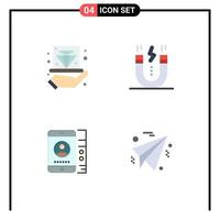 4 Flat Icon concept for Websites Mobile and Apps business snap hold design cell Editable Vector Design Elements