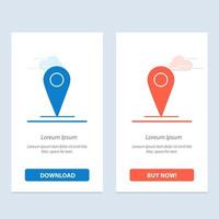 Location  Map Pin  Blue and Red Download and Buy Now web Widget Card Template vector