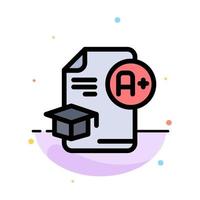 Document Cap Education Graduation A Abstract Flat Color Icon Template vector