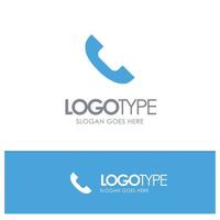 Call Phone Telephone Mobile Blue Solid Logo with place for tagline vector