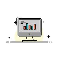 Chart Analytics Business Computer Diagram Marketing Trends  Business Flat Line Filled Icon Vector Banner Template