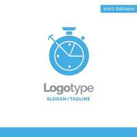 Measure Time Clock Data Science Blue Solid Logo Template Place for Tagline vector