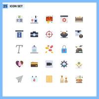Set of 25 Vector Flat Colors on Grid for box bangladesh baggage webpage internet Editable Vector Design Elements