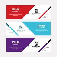 plantilla de banners web de diseños planos con elementos diagonales para una foto. diseño universal para negocios publicitarios vector