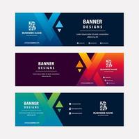 Modern web banners template with diagonal elements for a photo. Universal design for advertising business vector