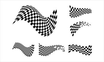 Set of Fast Racing Speed designs concept vector, Simple Racing Flag logo template vector