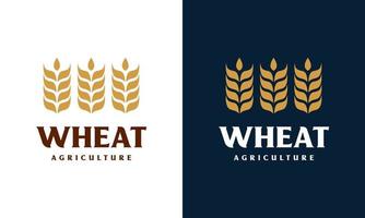 concepto de logotipo de trigo de grano de lujo, icono de vector de plantilla de logotipo de trigo de agricultura