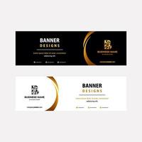 plantilla de banners web de oro de lujo con elementos diagonales para una foto. diseño universal para negocios publicitarios vector