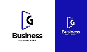 G-Initial Phone Logo designs, Phone Shop logo designs, Modern Phone logo designs vector icon