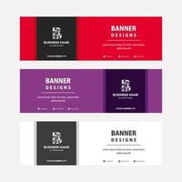 plantilla de banners web de diseños planos con elementos diagonales para una foto. diseño universal para negocios publicitarios vector