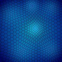 Abstract wavy net background with hex cells vector