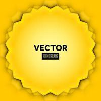 Abstract vector frame with yellow shaded leaves