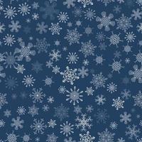 Black seamless Christmas pattern with different snowflakes falling vector