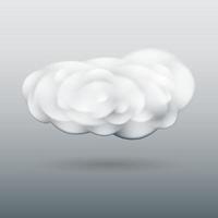 Scalable white vector fluffy cloud with shadow