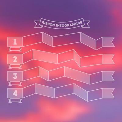 Numbered business infographic with colorful blurry background
