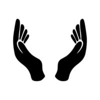 Two hand icon. vector illustration open palm