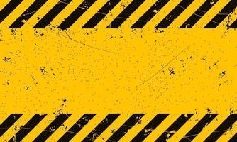 Dirty style black and yellow stripe rectangle. empty warning sign grunge. Vector illustration.