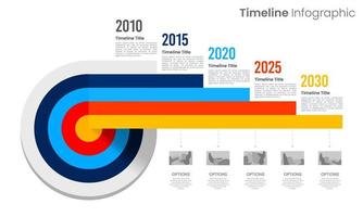 hito objetivo infográfico 5 veces. hito de la empresa. vector