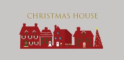 Christmas home town illustration vector