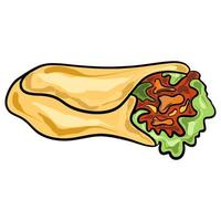 Vector Tortilla, quesadilla in cartoon style on white background.