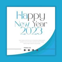 happy new year 2023 text typography design poster template vector