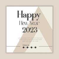 happy new year 2023 text typography design poster template vector