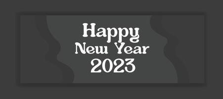 feliz año nuevo 2023 plantilla de póster de diseño de tipografía de texto vector