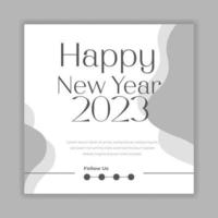 feliz año nuevo 2023 plantilla de póster de diseño de tipografía de texto vector