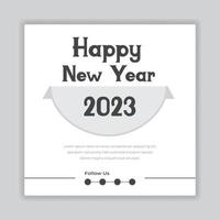 happy new year 2023 text typography design poster template vector